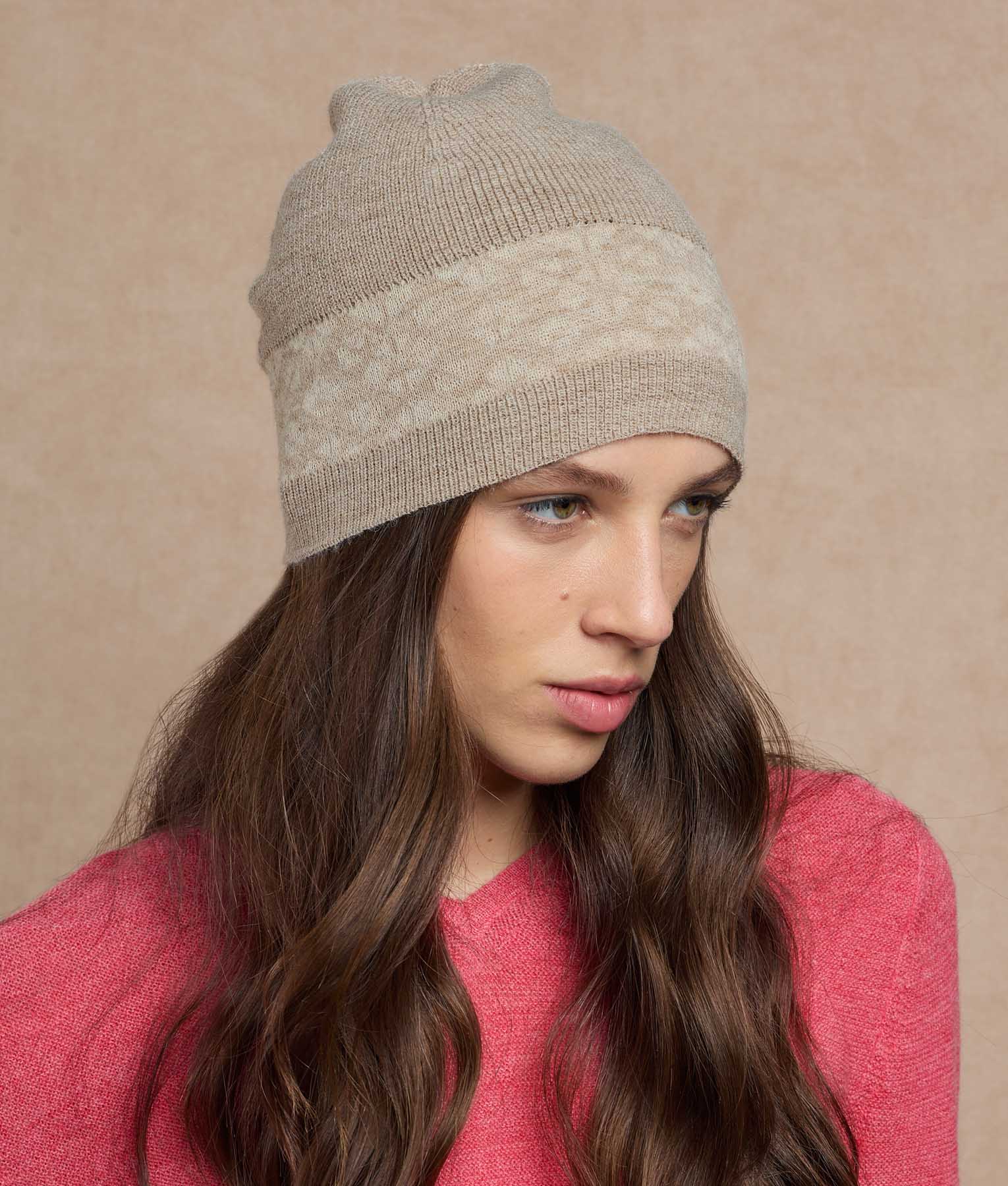 Jacquard & Ribs Reversible Beanie