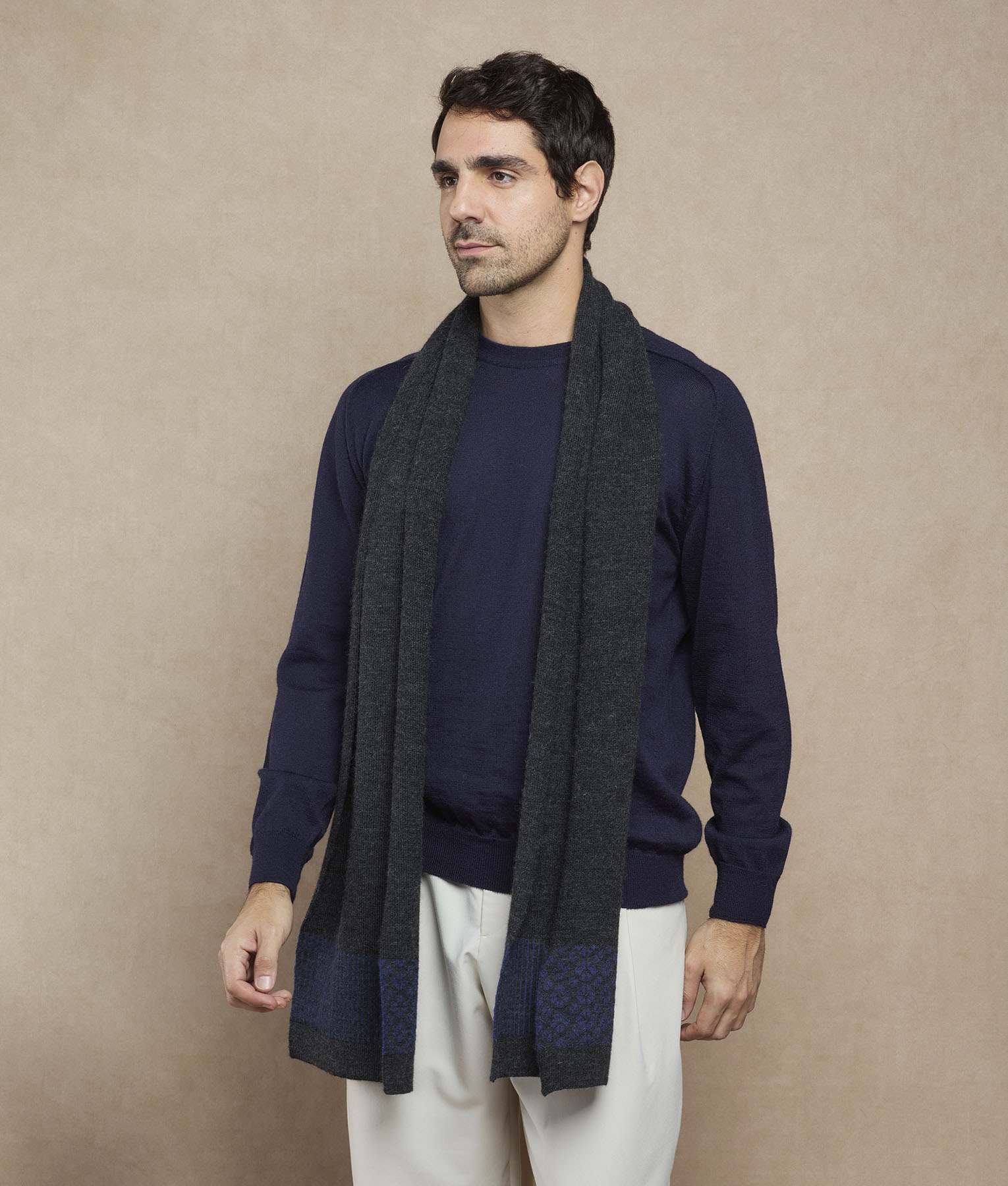 Jacquard & Ribs Scarf