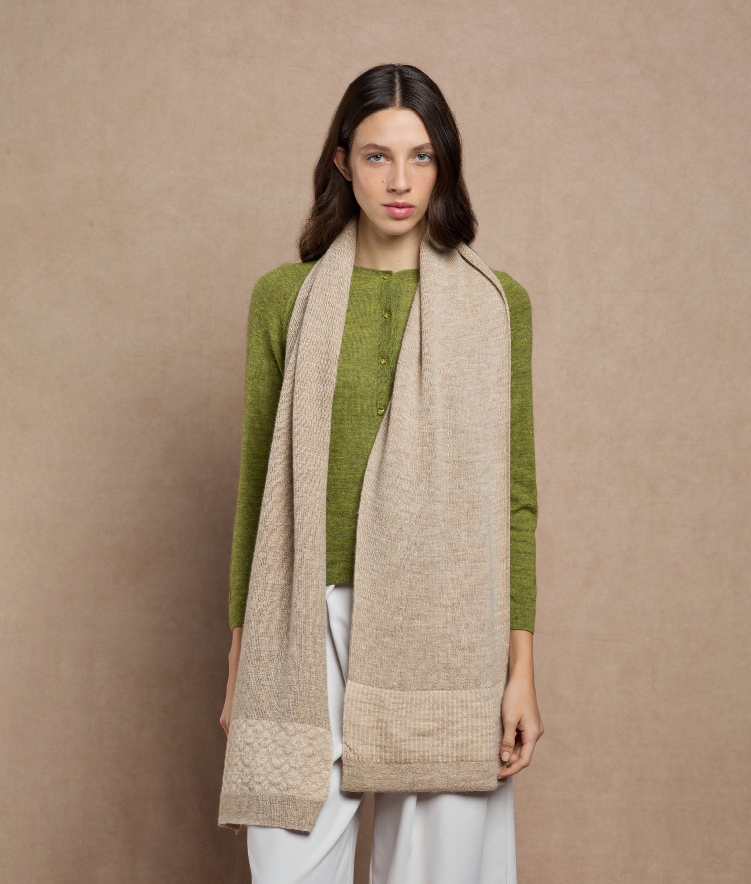 Jacquard & Ribs Scarf