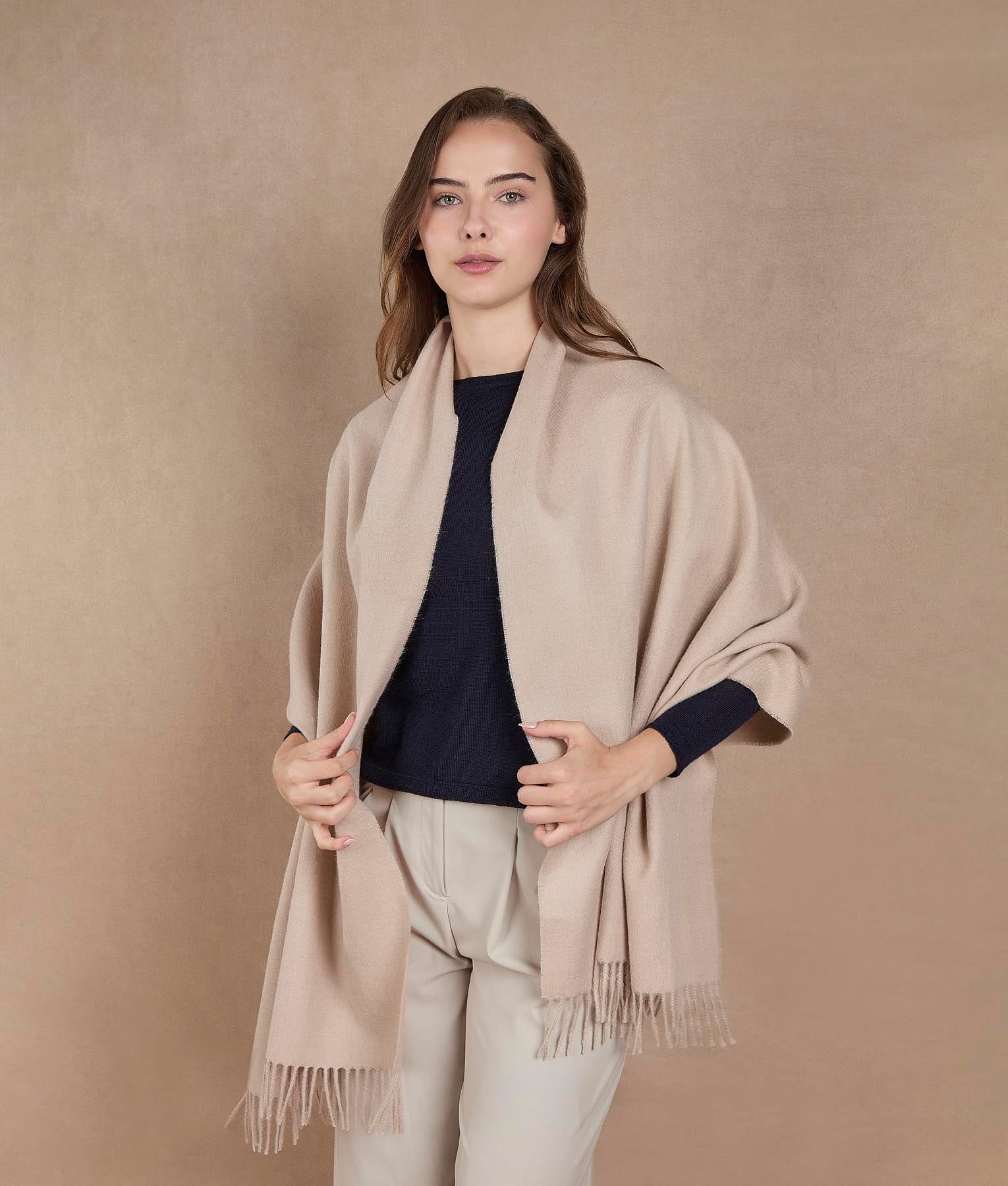 Brushed Shawl - Warm Taupe