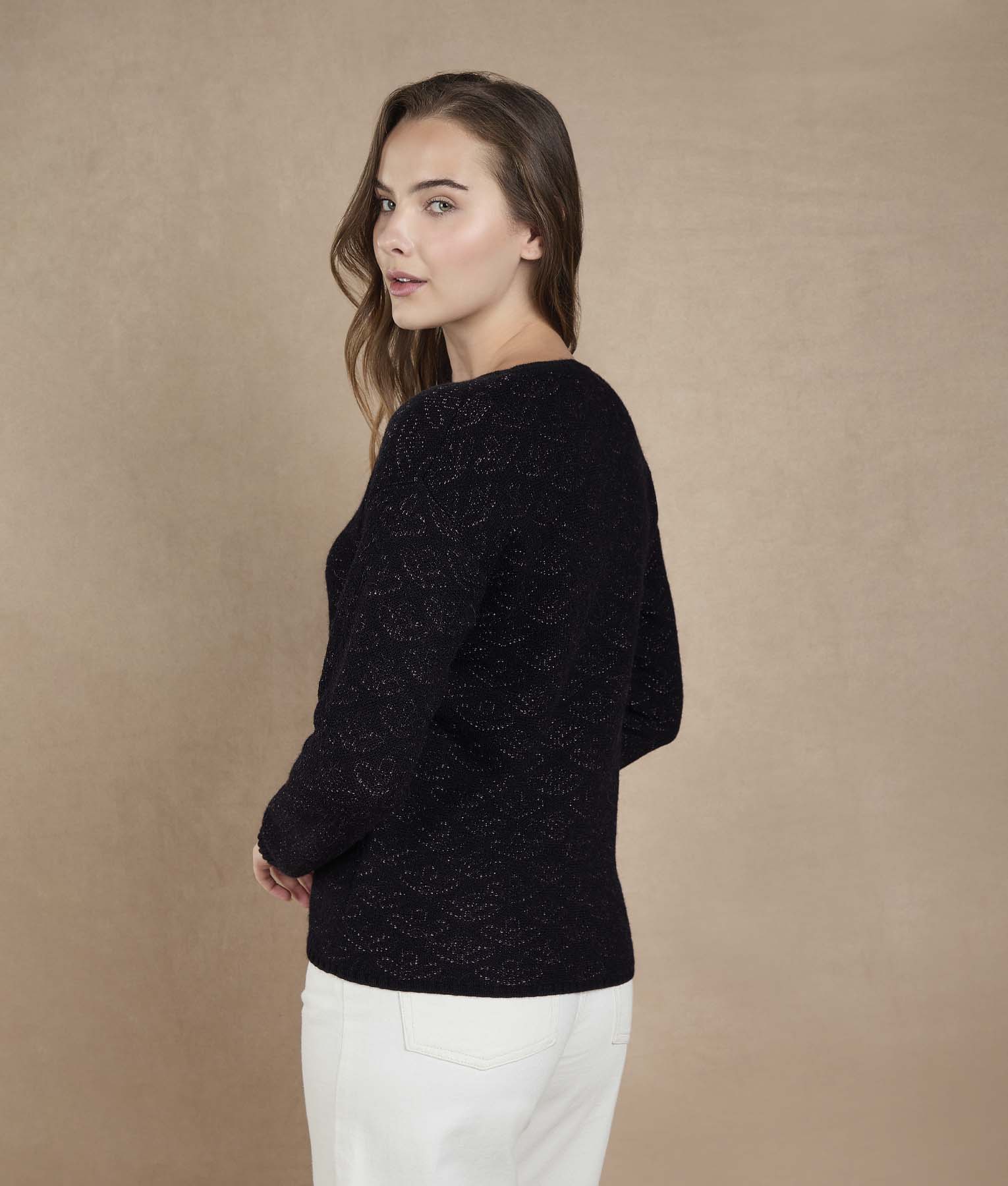Sweater Floral Negro