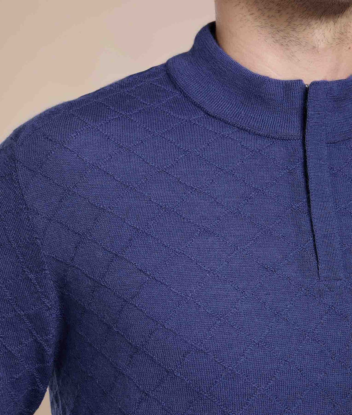 Rhombus High-Neck Sweater