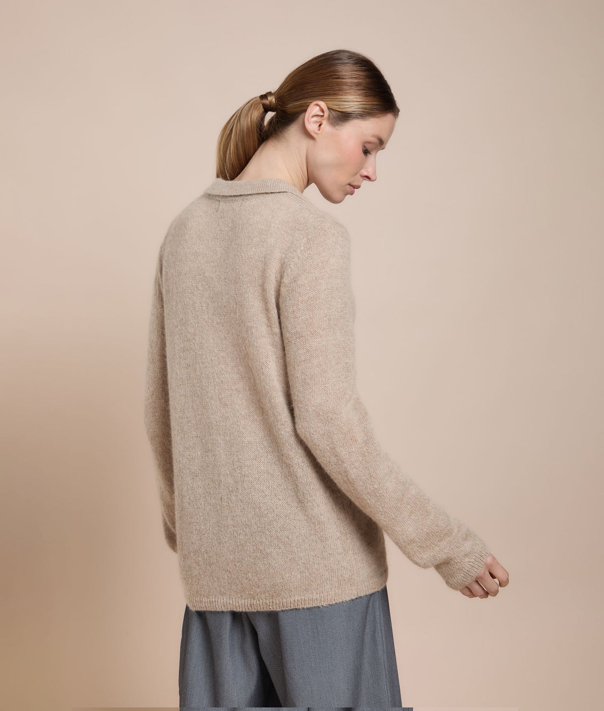 High-Neck Jersey Sweater