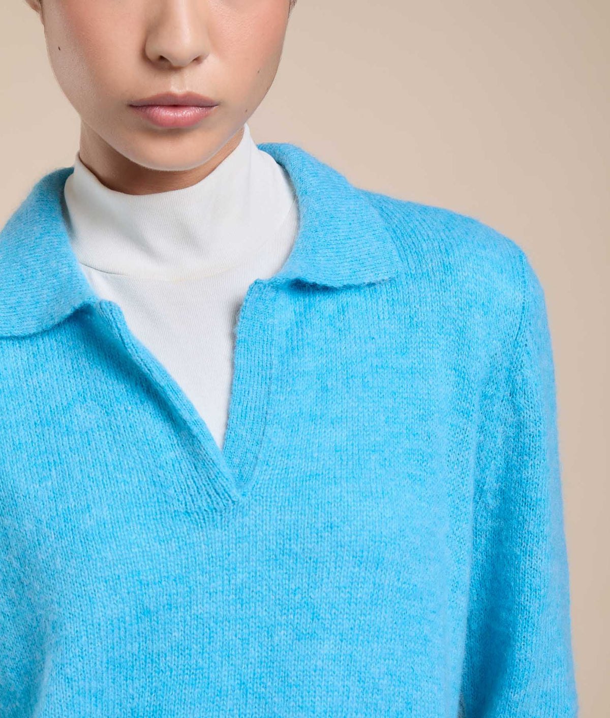 High-Neck Jersey Sweater