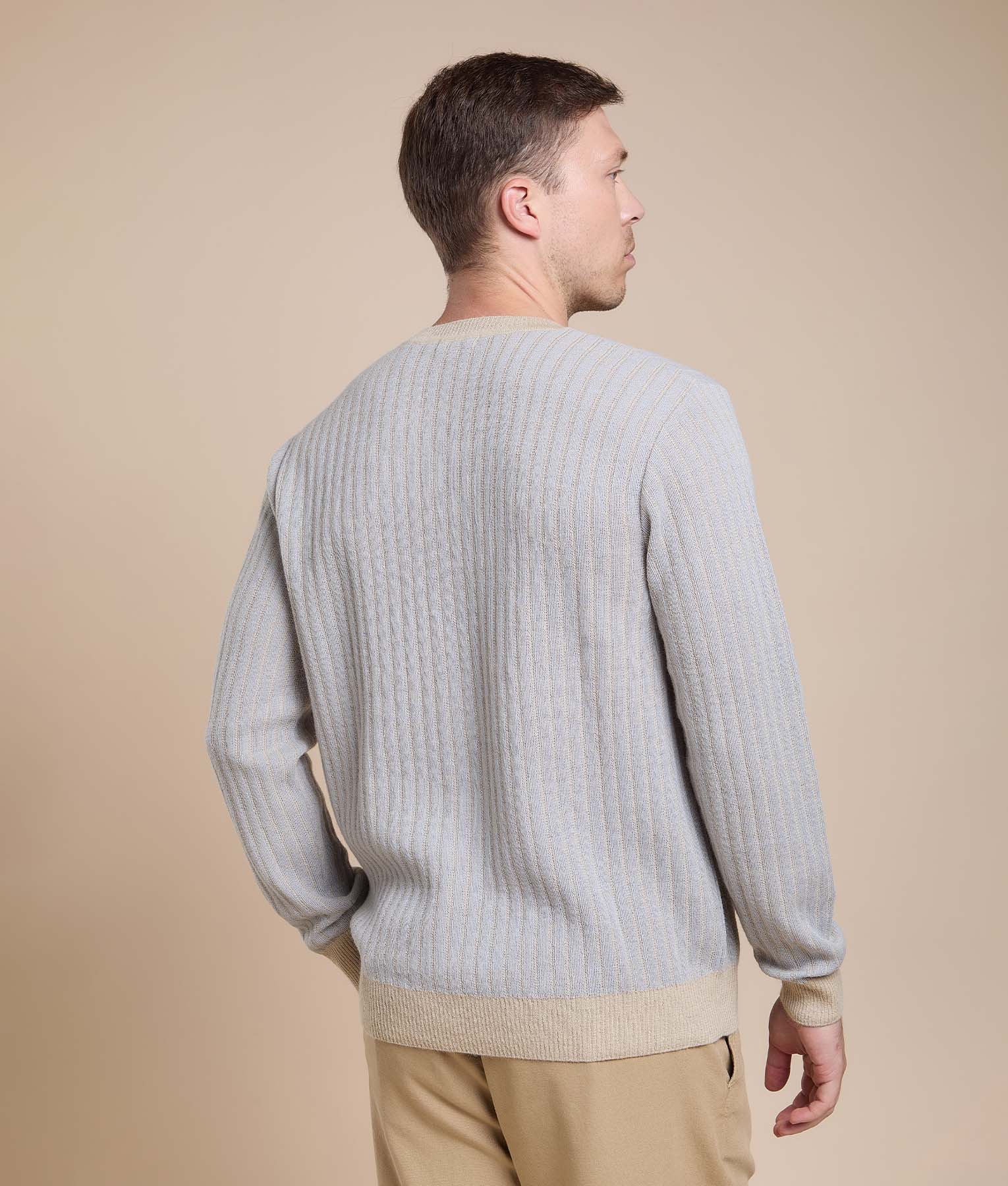 All-Over Rib Jacquard Pullover