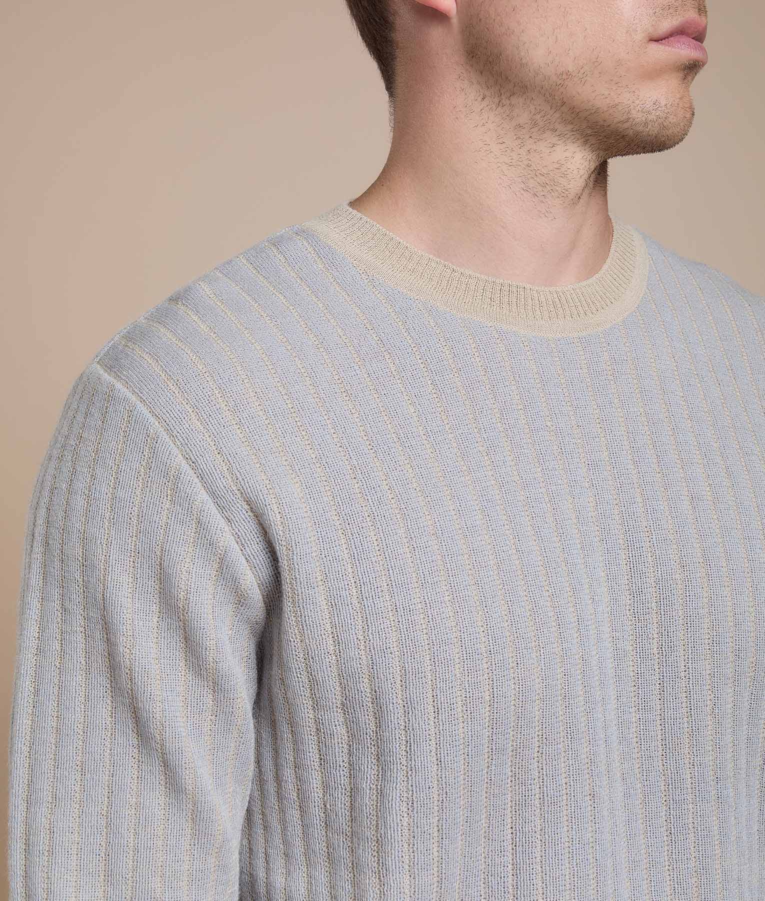 All-Over Rib Jacquard Pullover