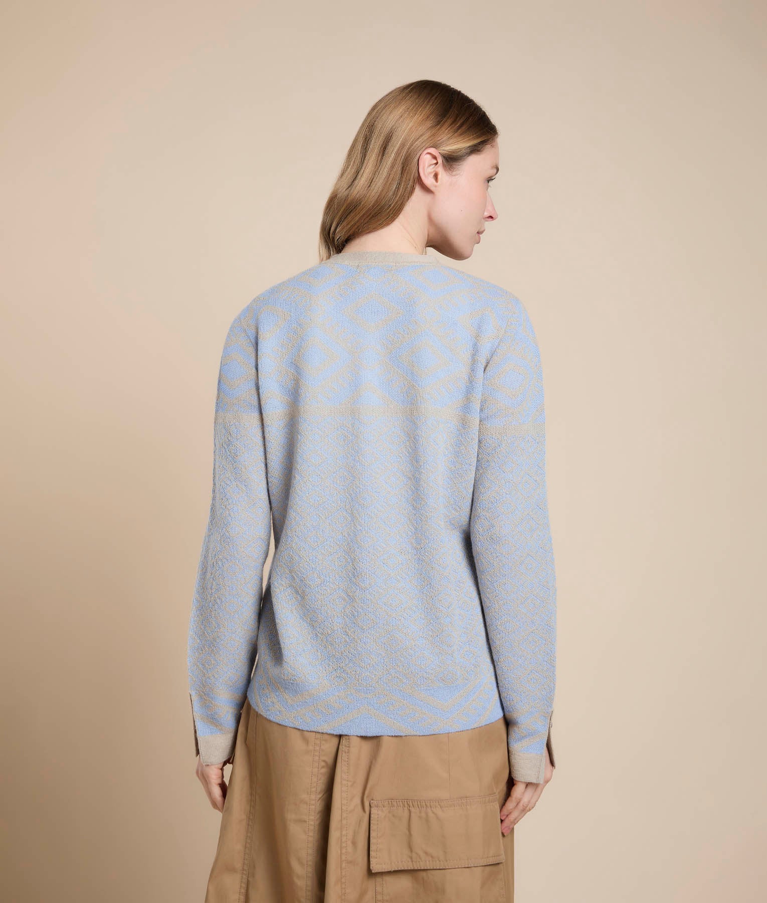 Cropped Jacquard Cardigan