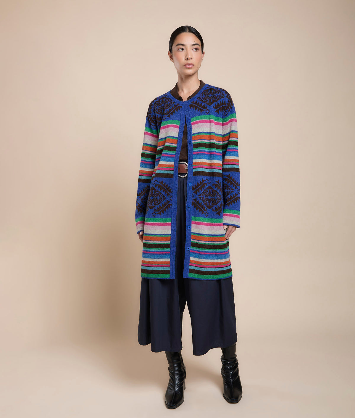 Reversible Long Jacquard Coat