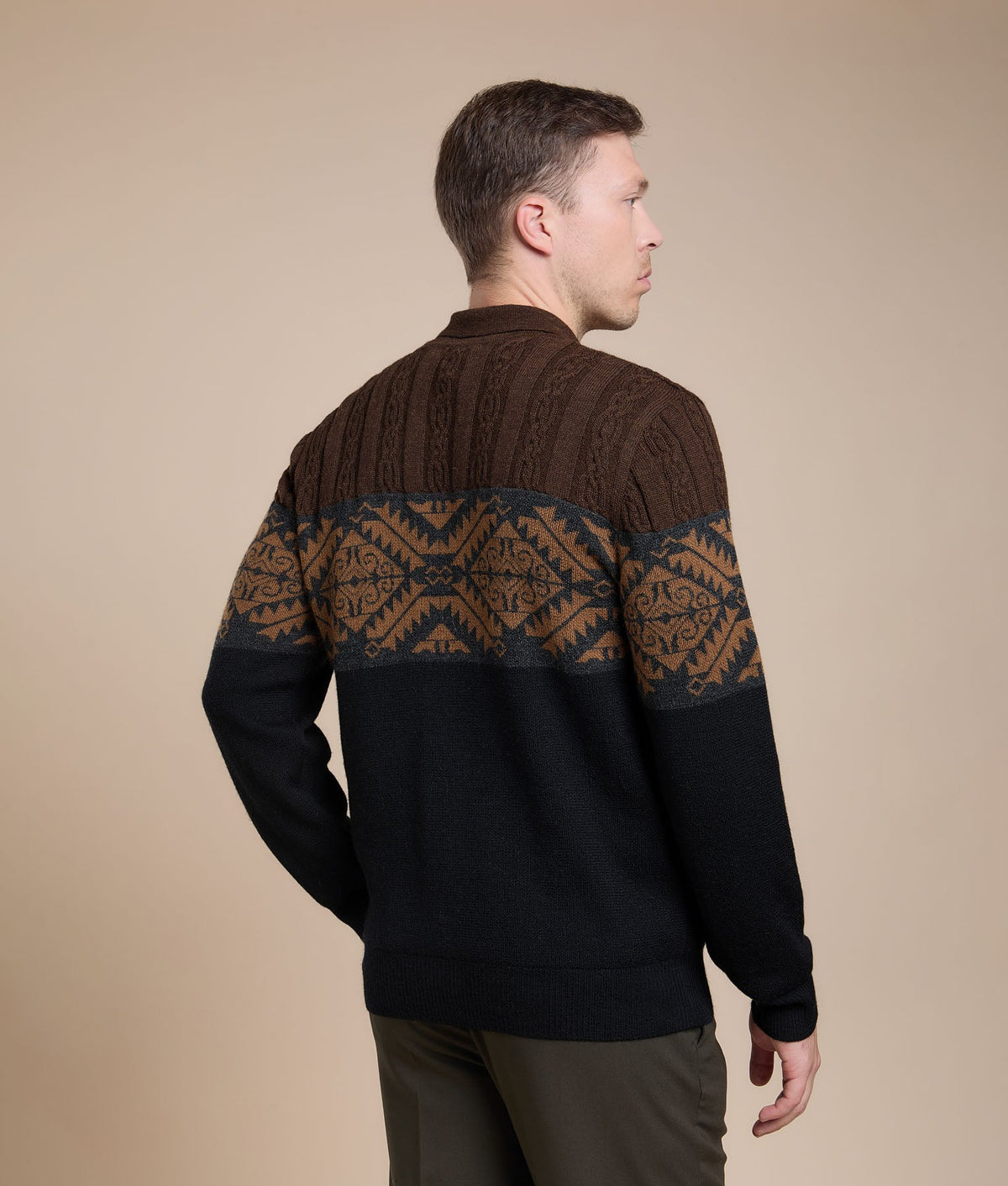 Geometric Jacquard Cardigan
