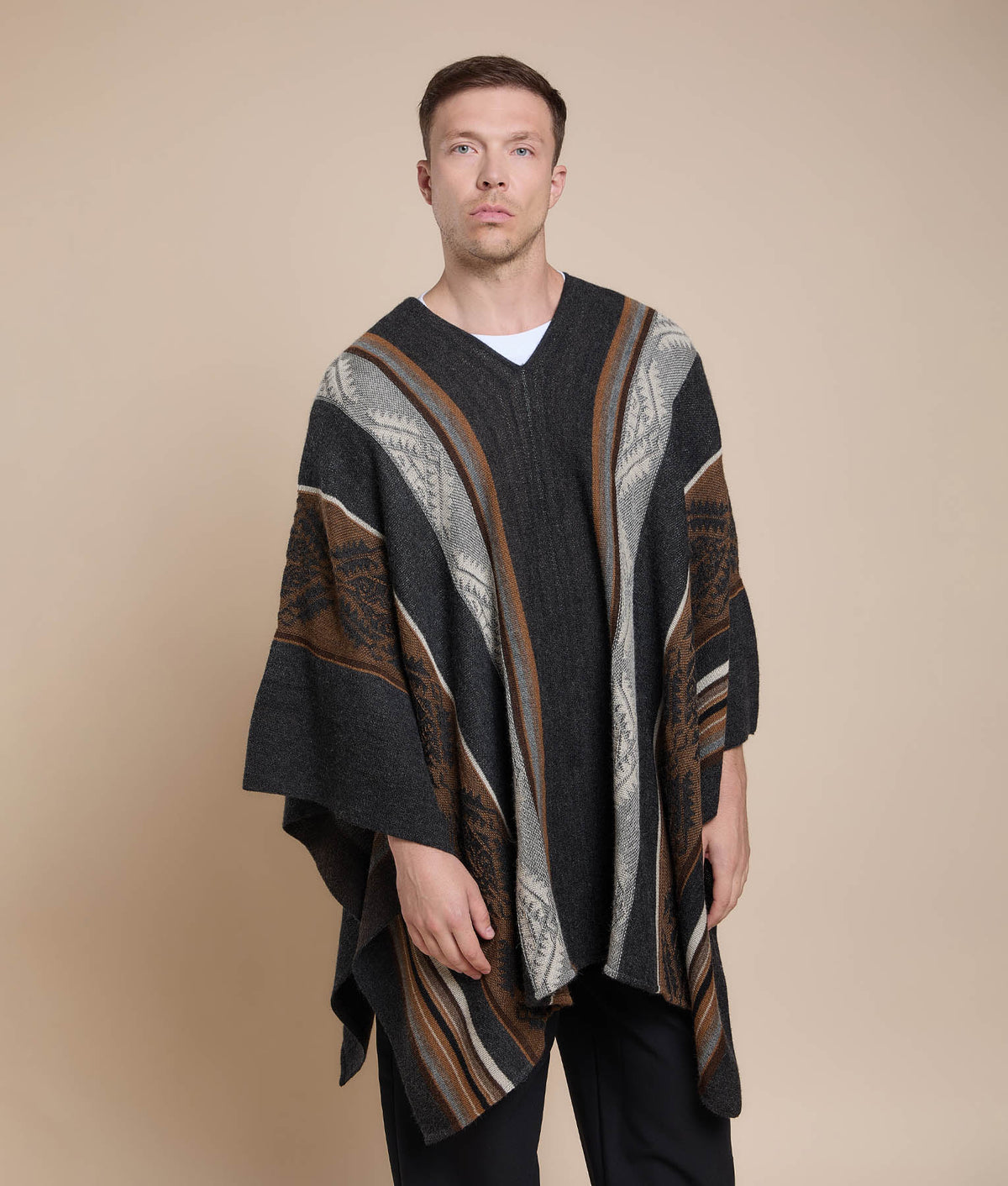 Men's Jacquard Poncho