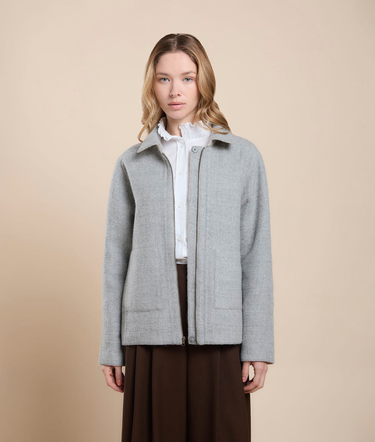 Reversible Short Coat with Pockets