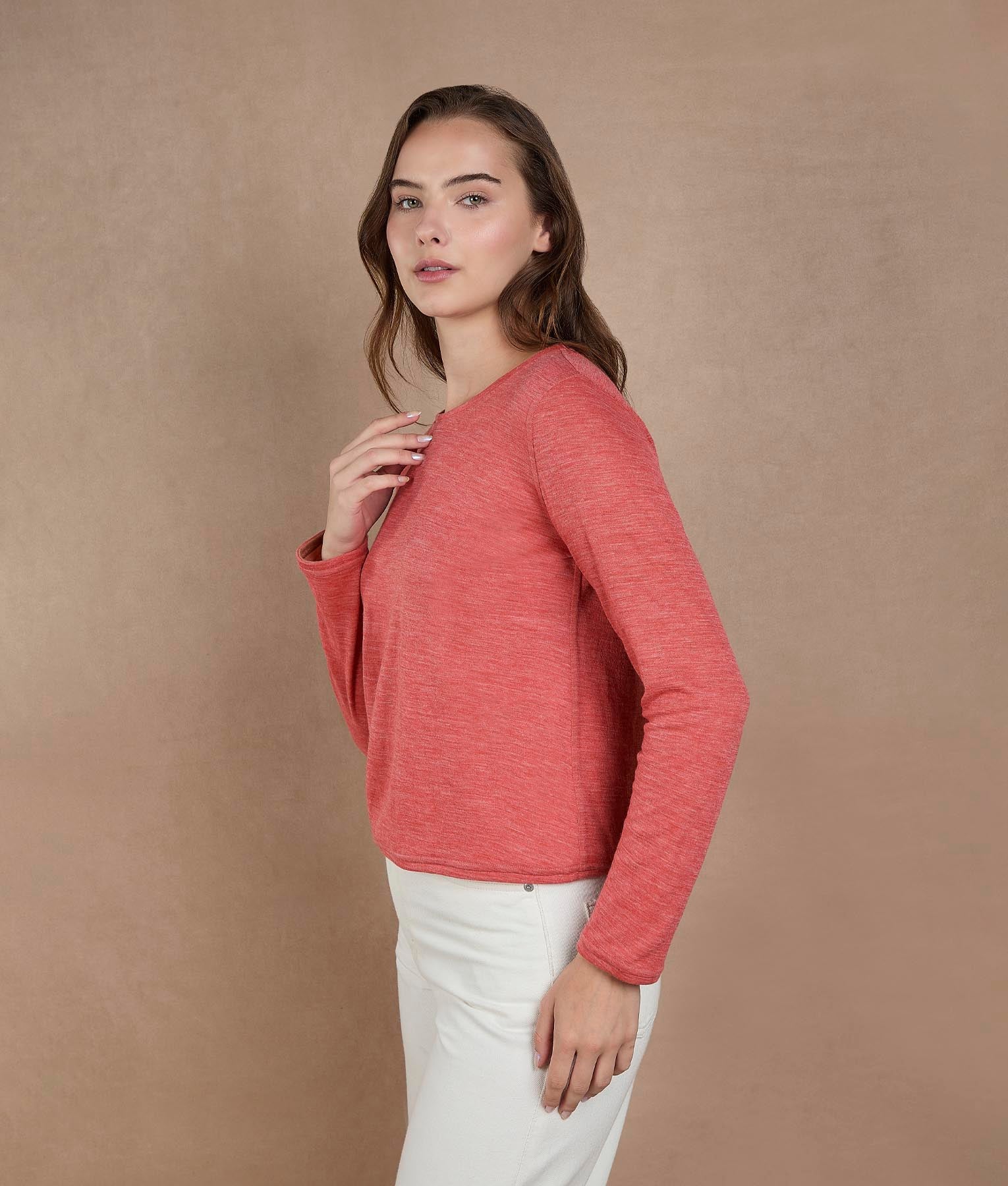 Peach Bloom and Living Coral Reversible Sweater