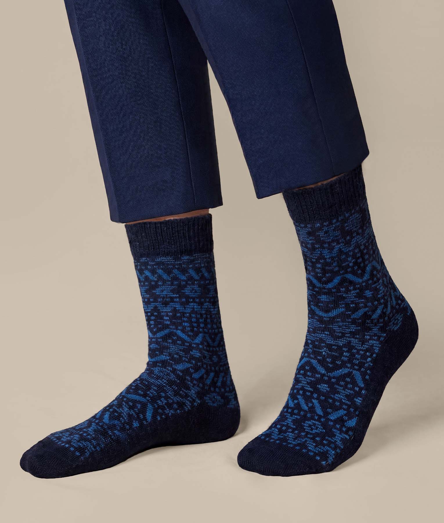 Men's Bicolor Andes Pattern Socks