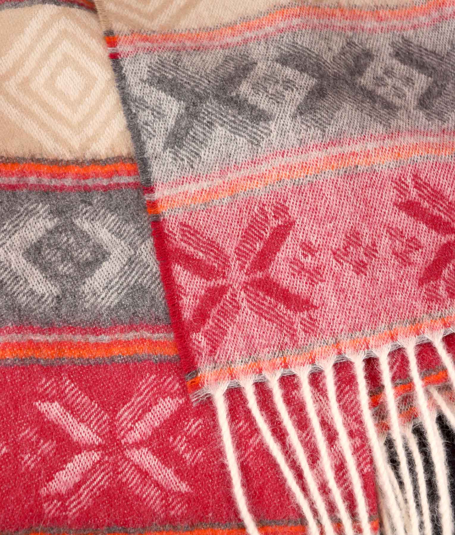 Traditional Print Fringed Throw