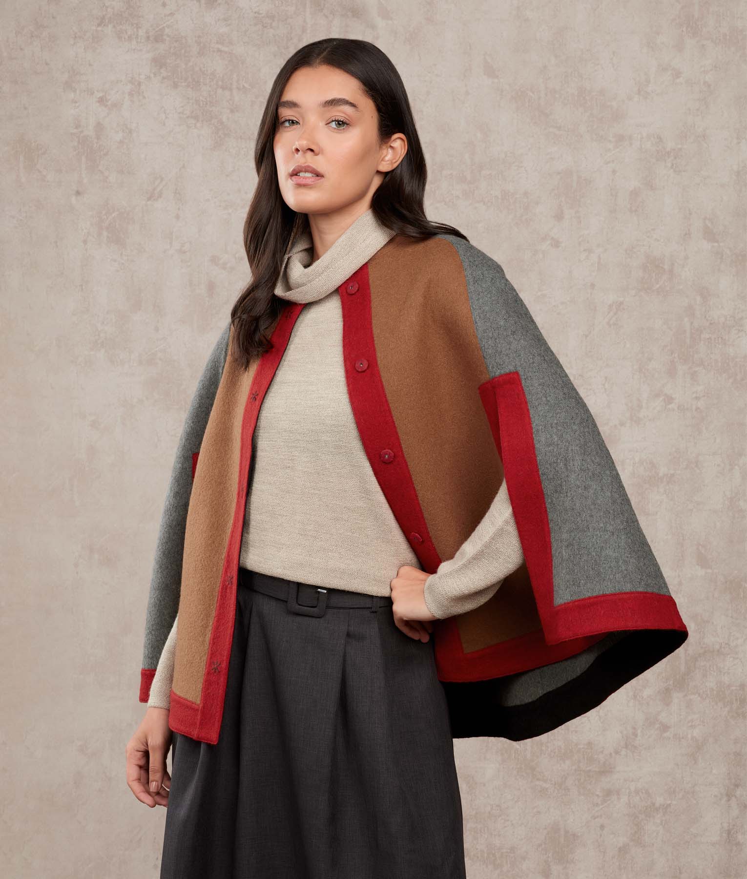 Reversible Colour Block Cape