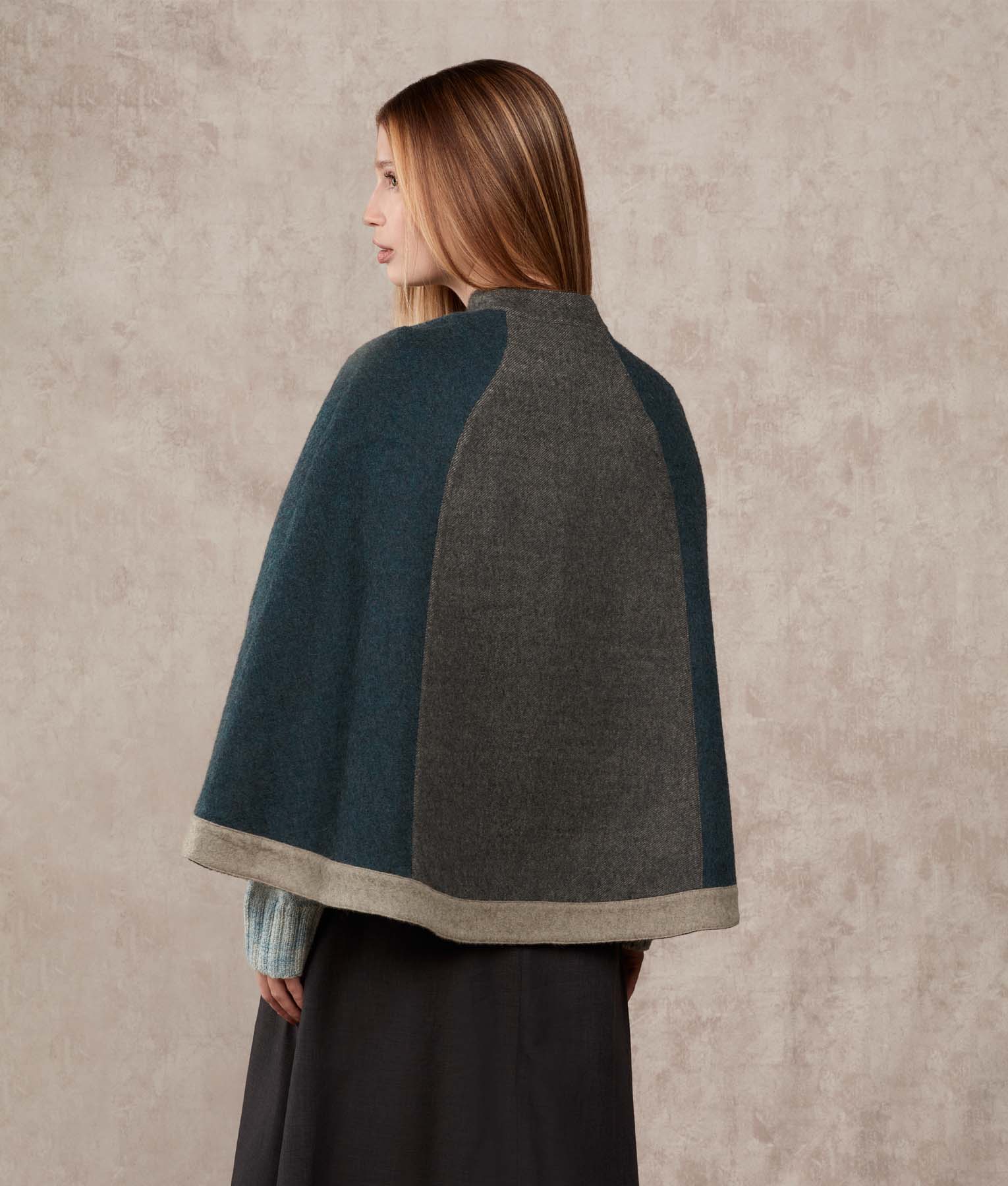 Reversible Colour Block Cape