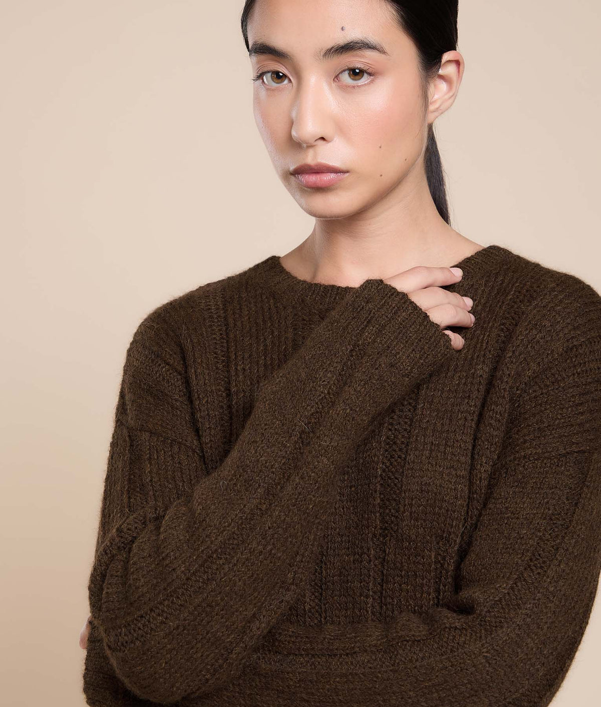 Long Ribbed Knit Sweater