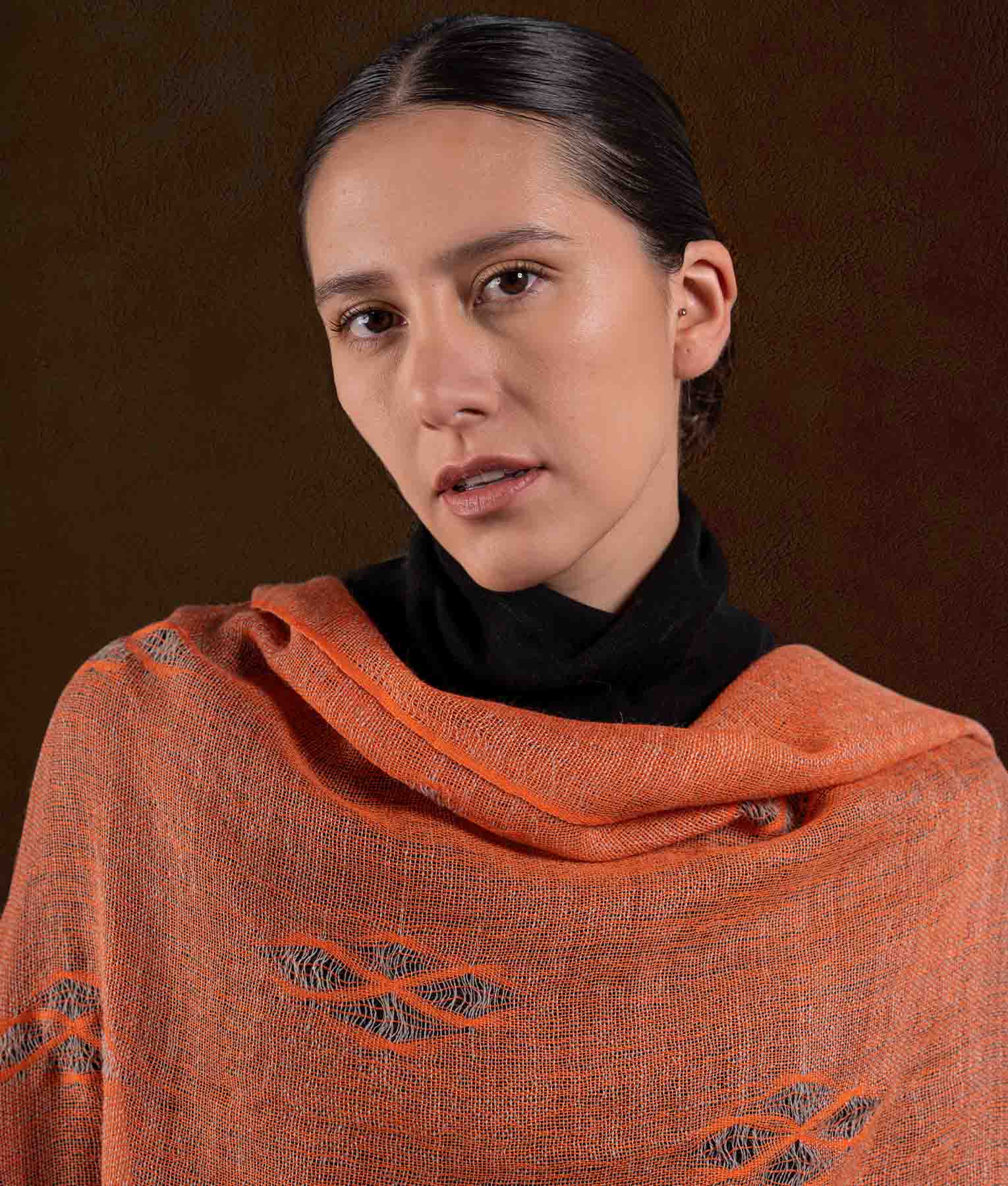 Cocos Twisted Fringe Stole - Vibrant Orange