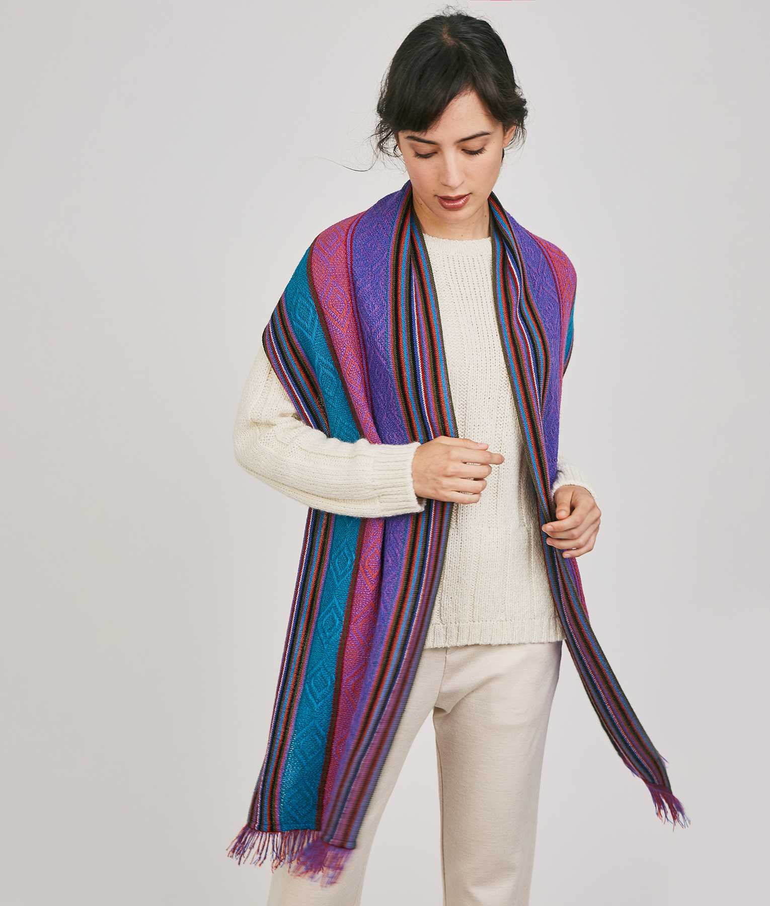 Pisa Scarf - Purple And Light Blue