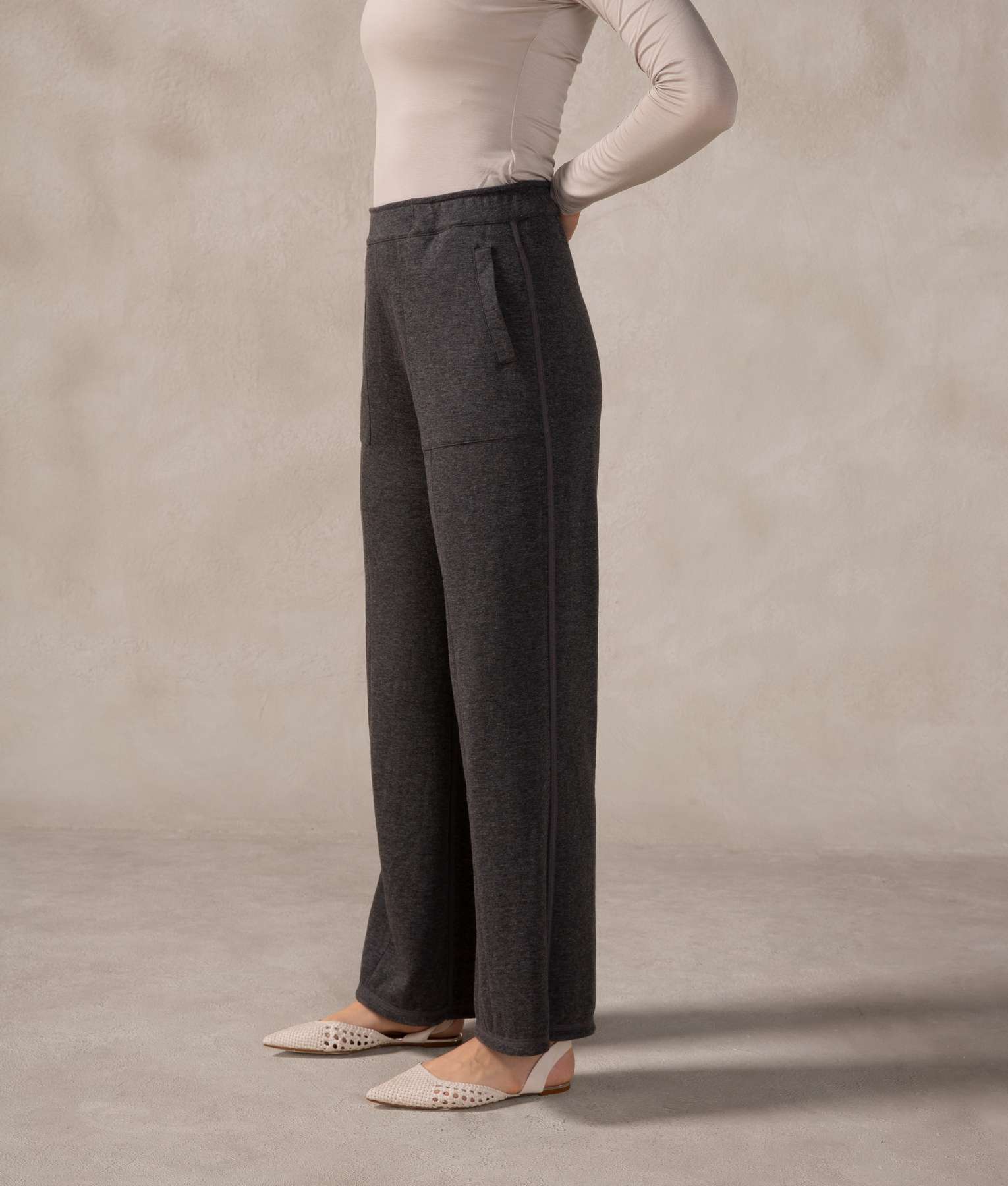 Premium Alpaca and Cotton Straight Pants