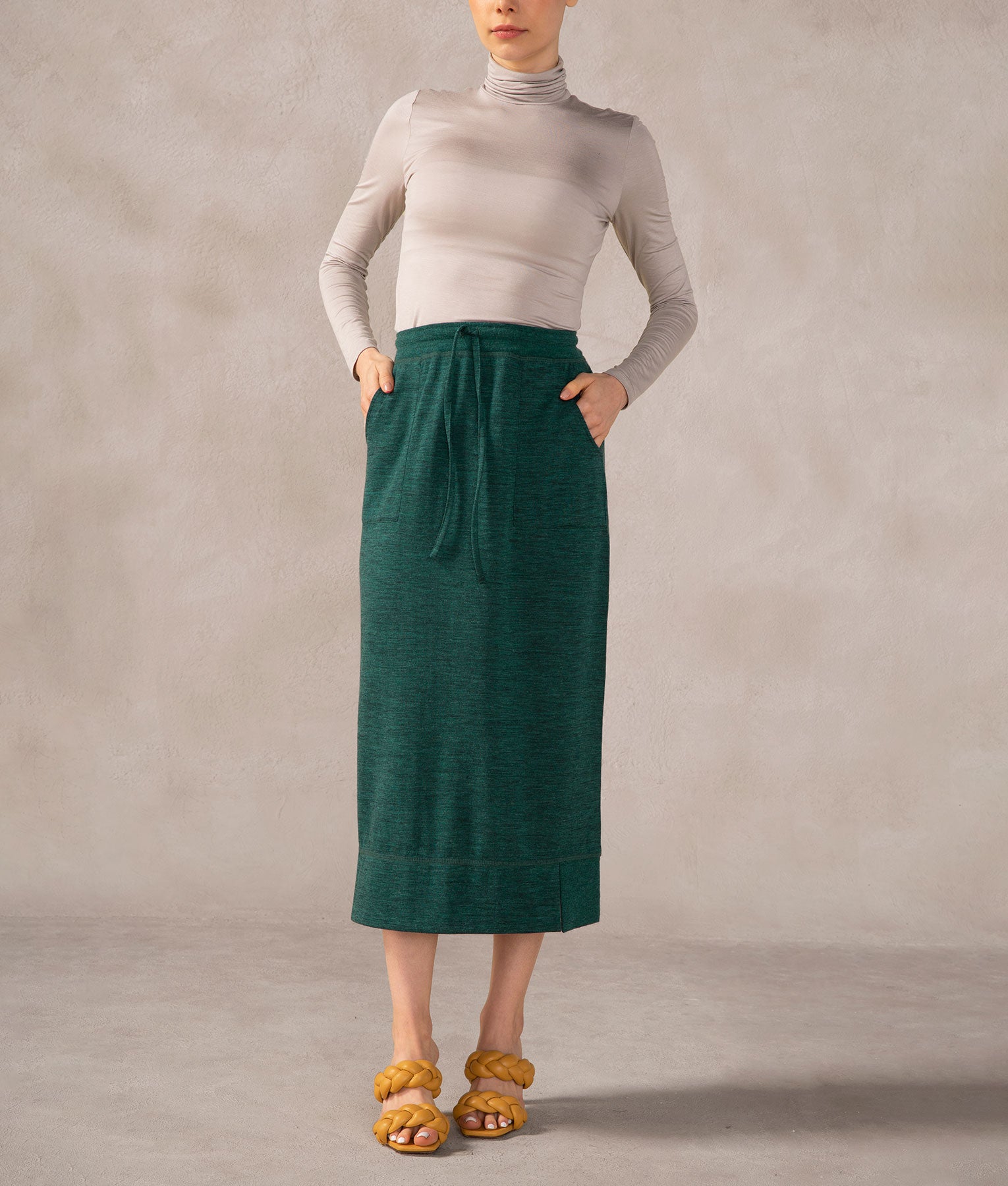 Baby Alpaca and Silk Cargo Skirt