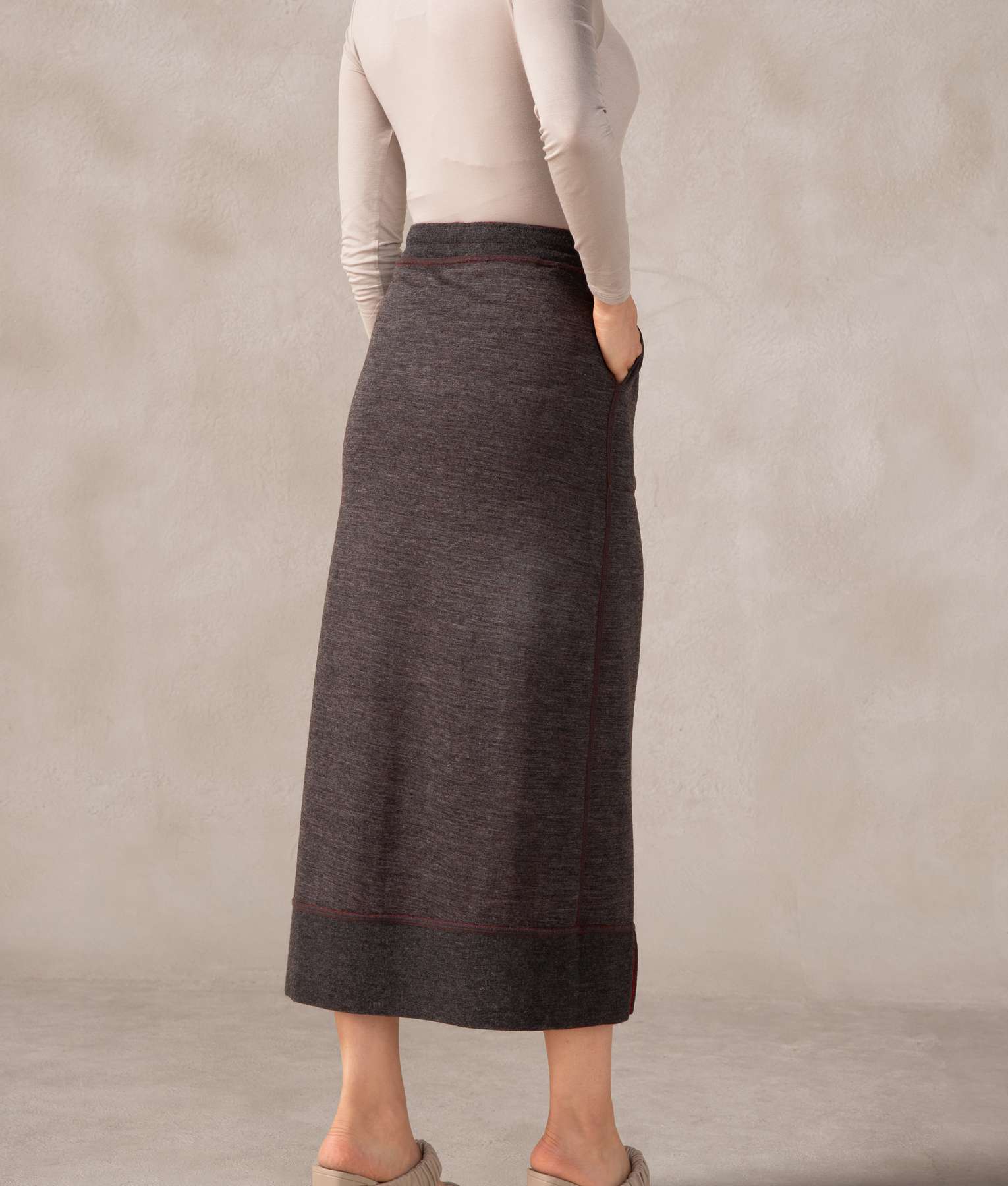 Baby Alpaca and Silk Cargo Skirt