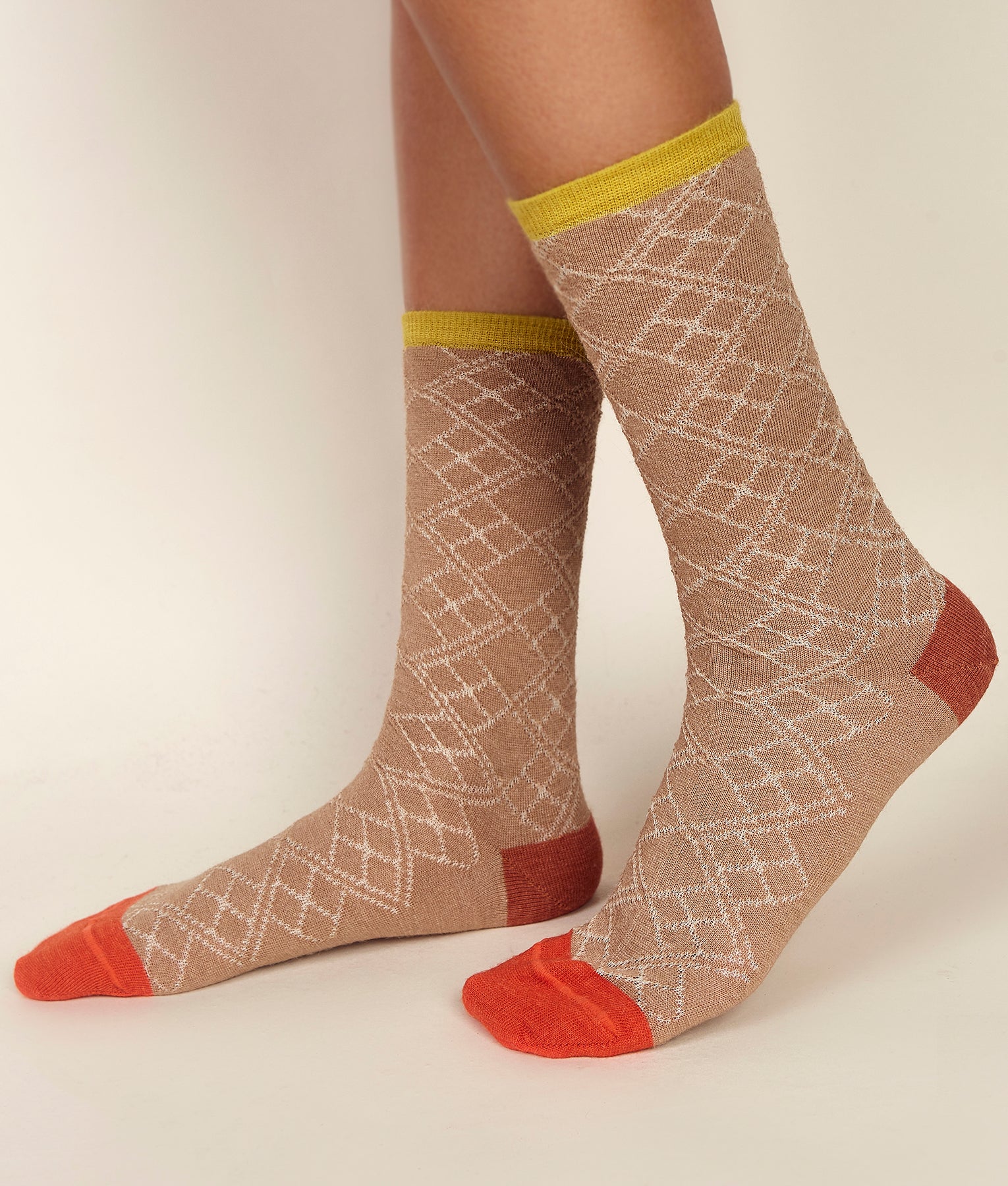 Bi Colour Jacquard Ladies Socks