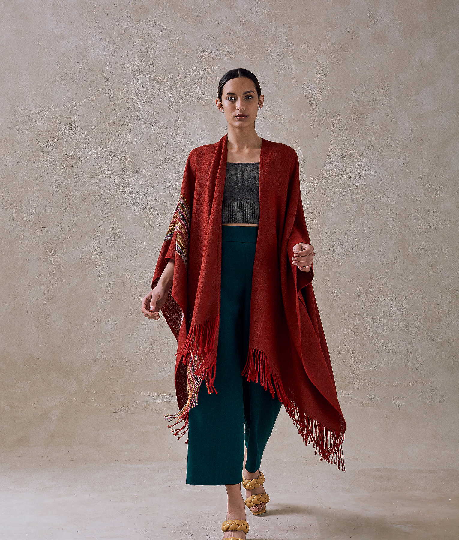 Simplicity Long Fringed Cape